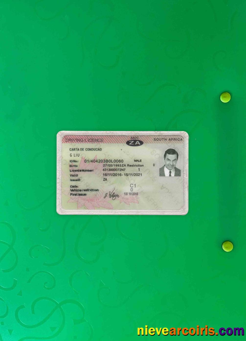 South Africa driving license  photolook